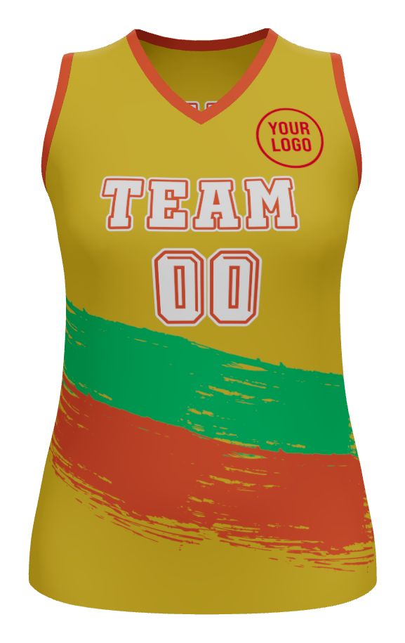 Womens Halfcourt V-Neck Basketball Jersey, design 04